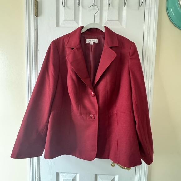 Jones Studio red Suit Blazer Jacket - Picture 7 of 9
